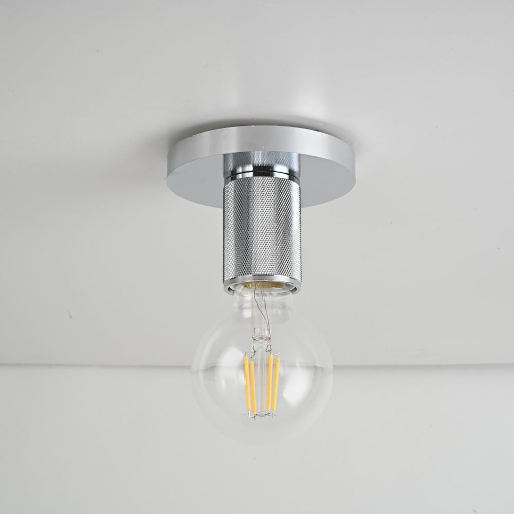 Потолочный Светильник Rh Utilitaire Socket Flushmount Silver By Imperiumloft