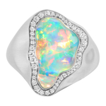 Кольцо с Опалом и Бриллиантами, R0029-35/1