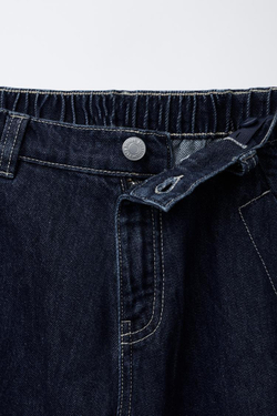 ZARA ДЖИНСЫ ШИРОКОГО КРОЯ, СИНИЙ