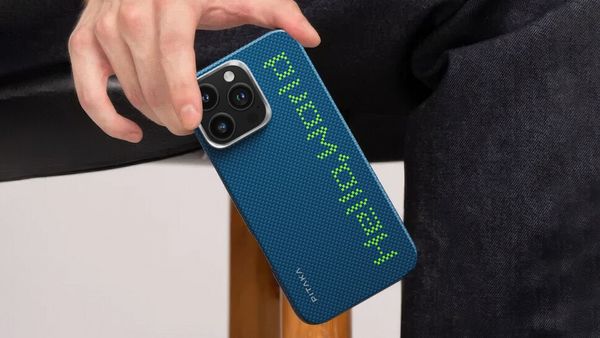 Чехол Pitaka Tactile Woven (Lumintex Edition) для iPhone 16 Pro Max, Привет Мир | Hello World