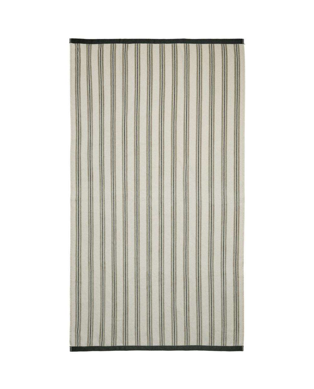 Zara Home Пляжное полотенце из хлопка, зелёный, в полоску, 180x100 см