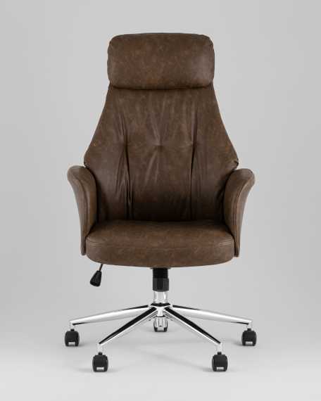 Кресло офисное TopChairs Neoma коричневый экокожа