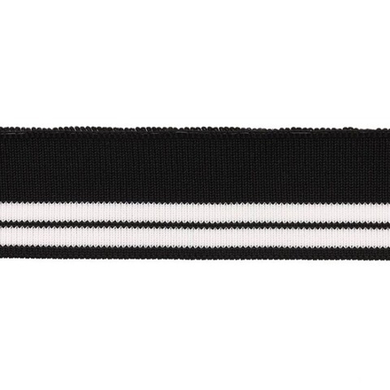 3AR1205 Подвяз трикотажный в полоску (98% полиэстер, 2% спандекс) 3см*1м (черный/белый; 10216170/310