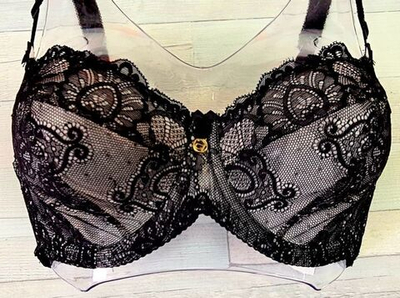 Бюстгальтер на косточках с кружевными мягкими чашками (Размер: 80H) (Цвет: черный)