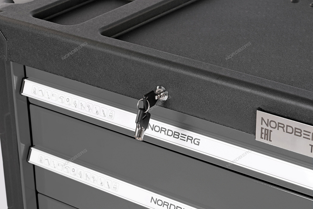 NORDBERG (T5N(G)) Тележка инструментальная 5 полок, серая