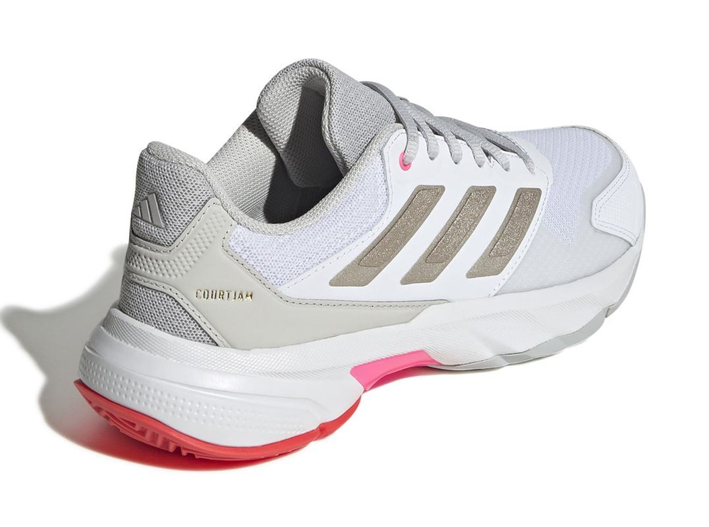 Женские Кроссовки теннисные Adidas CourtJam Control 3 W - cloud white/iron metallic/lucid red
