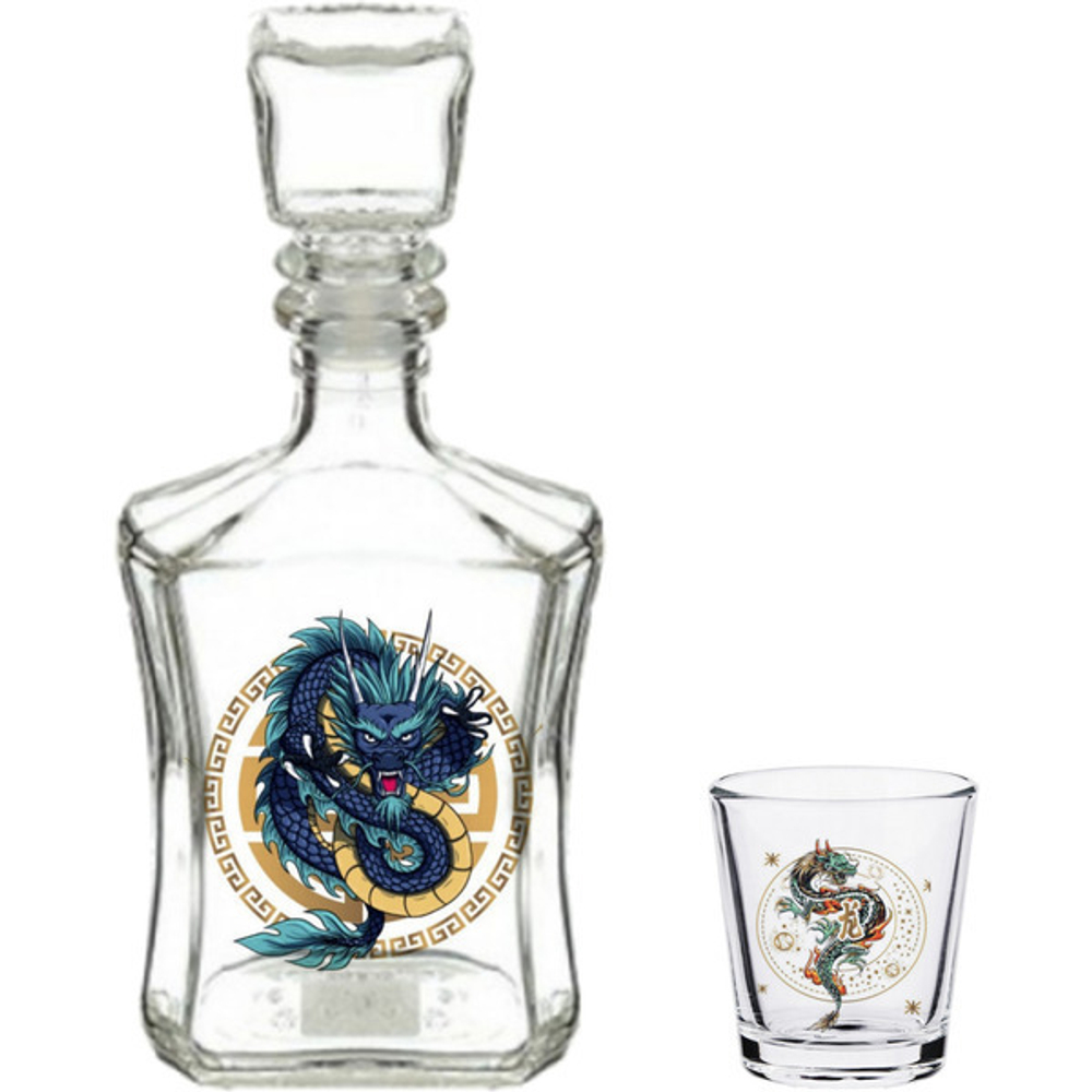 Графин антена+6 стопок 50мл «Античный Китай» 6 видов в чемоданчике