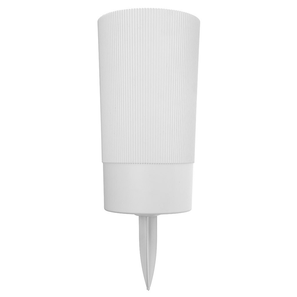 Ваза для цветов пластмассовая с колышком, высота 28 см, белая, для улицы/сада