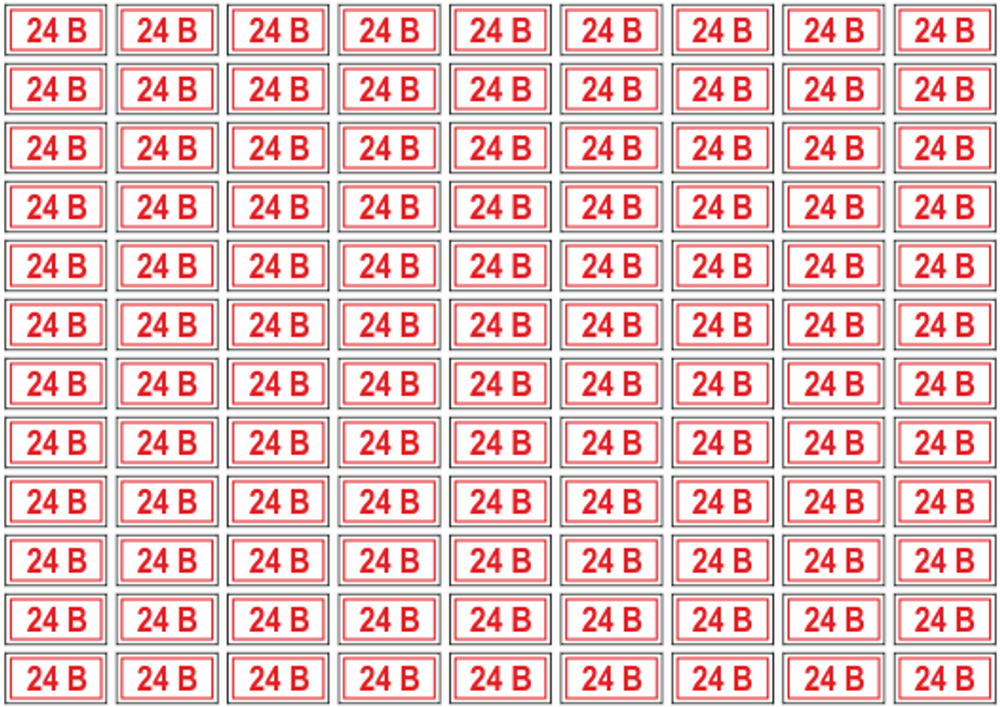 Набор наклеек на розетки "24В", 3х1,5 см.