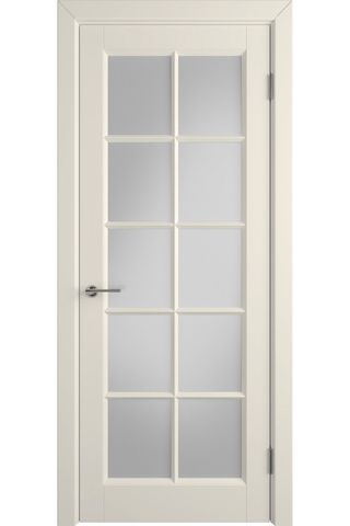 Межкомнатная дверь VFD (ВФД) Glanta (Гланта) Magnolia (эмаль светло-кремовый) стекло White Cloud (матовое)