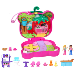 Polly Pocket - Земляничный медвежонок Компактный набор 2 куклы + аксессуары HRD35