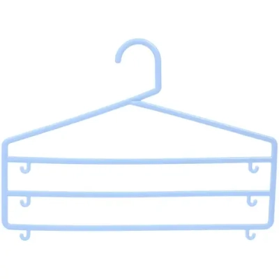 Вешалка для брюк 2шт «ИДЕЯДОМА», цвет голубой, 3 отд, 36*24см (Лейбл Селфи)