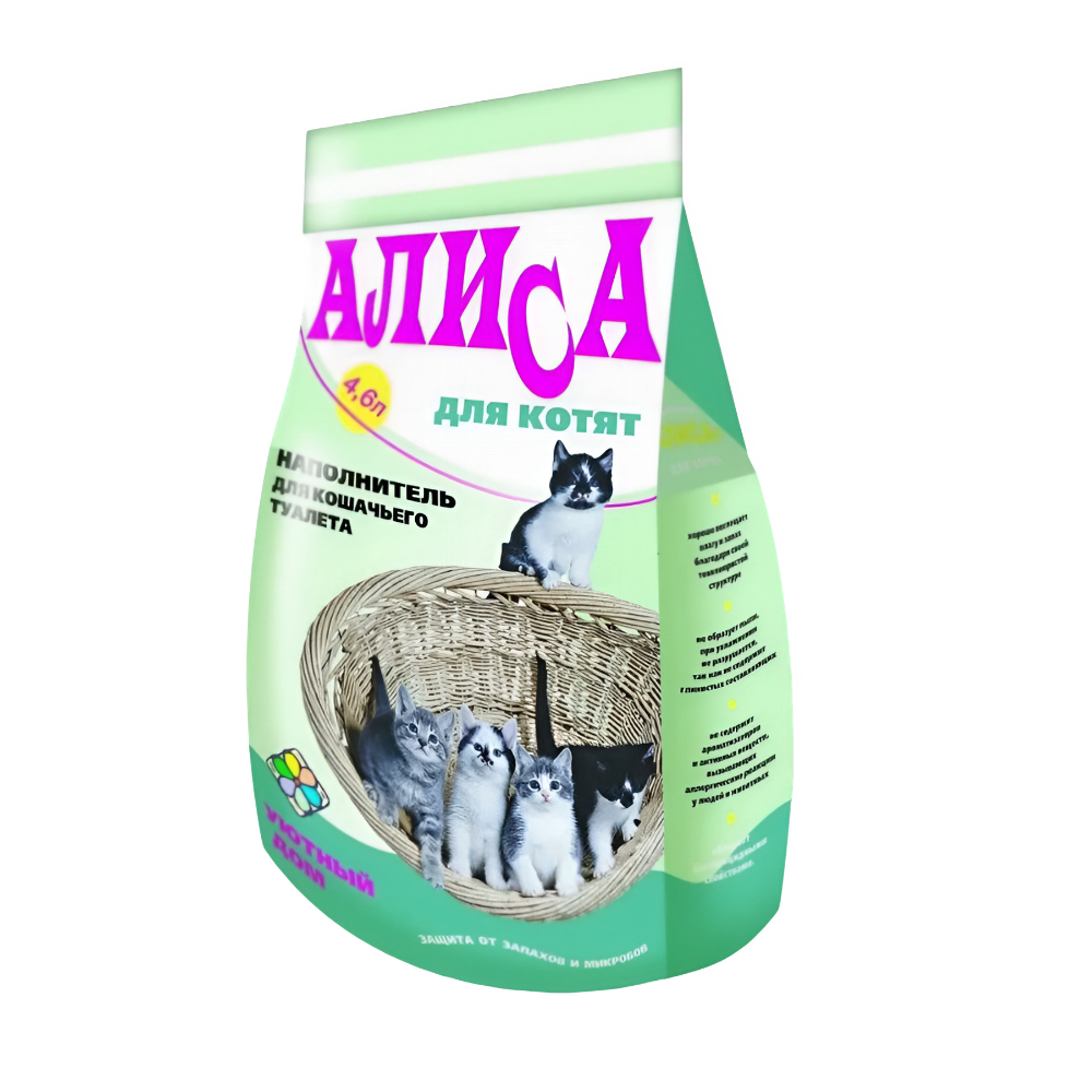 Алиса наполнитель для котят 4,6 л (уп 4) 8405