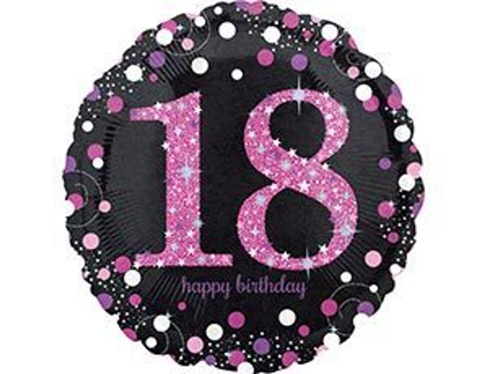 А 18" HB Sparkling Birthday 18 pink S55