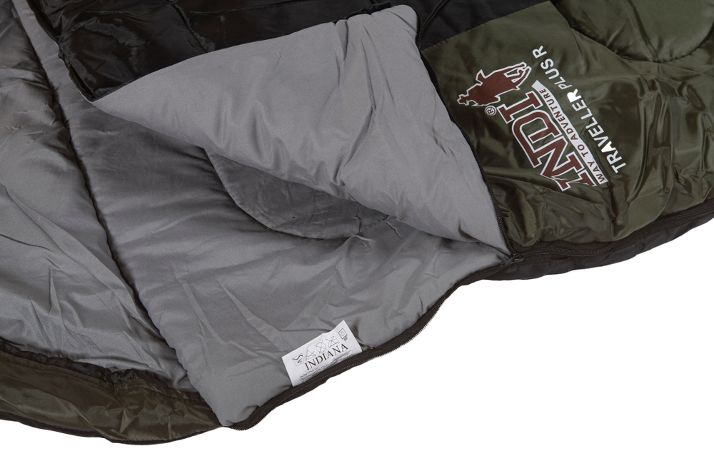 Спальный мешок INDIANA Traveller Plus L\R-zip от -12 °C (одеяло с подголовником 195+35X85 см), размер: правый