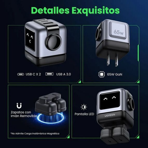 Сетевое зарядное устройство Ugreen Nexode CD361 (15570), 65 Вт, серый