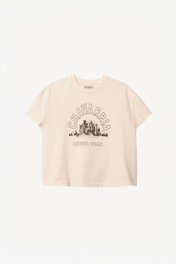 ZARA X WILLY CHAVARRIA ФУТБОЛКА С ПРИНТОМ, ЖЕЛТОВАТО-БЕЛЫЙ