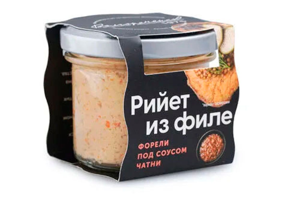 Рийет из филе форели с соусом чатни, 100г