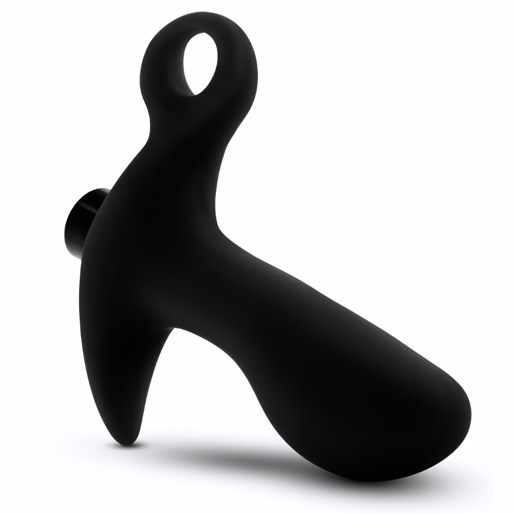 Черный анальный вибратор Silicone Vibrating Prostate Massager 01 - 10,8 см. (Цвет: черный)