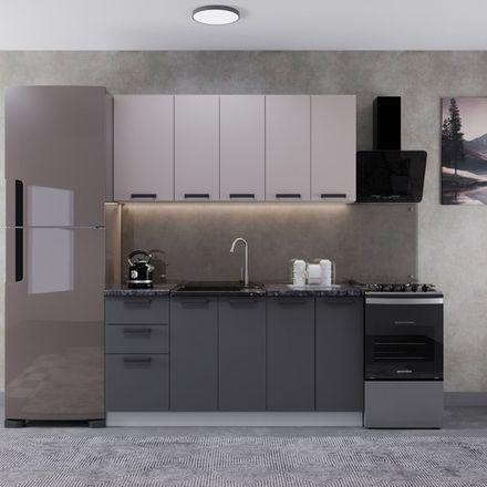 Кухня "Фортуна" 1.6 (Графит/Бежевый), ДСВ-Мебель, г. Пенза