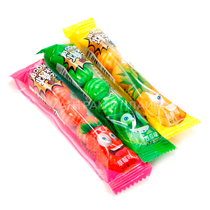 Жевательная резинка арбузики Qu Di Xiong Boom вкус клубника 20 г