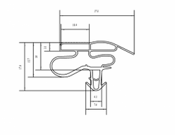 Уплотнитель для холодильника BOSCH KGS 36X48 х.к 970*545 мм по пазу(036 АНАЛОГ)
