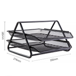 Лоток горизонтальный DELI на 2 отделения, металлический черный