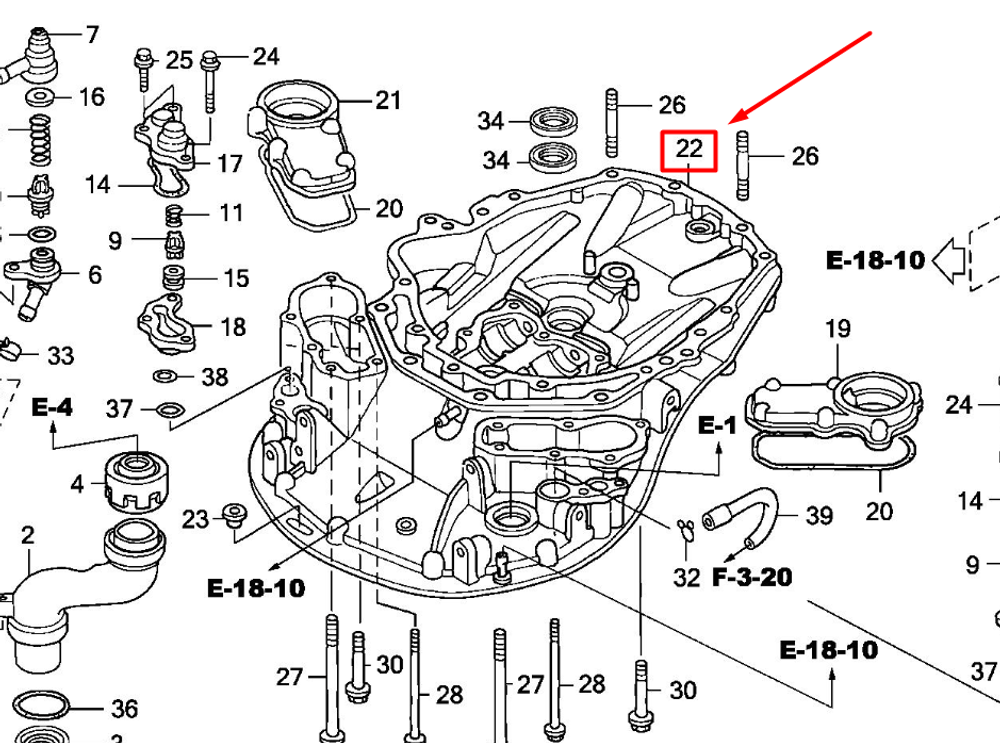 23170-ZY3-030ZA CASE, MOUNT *NH8* (DARK GRAY)