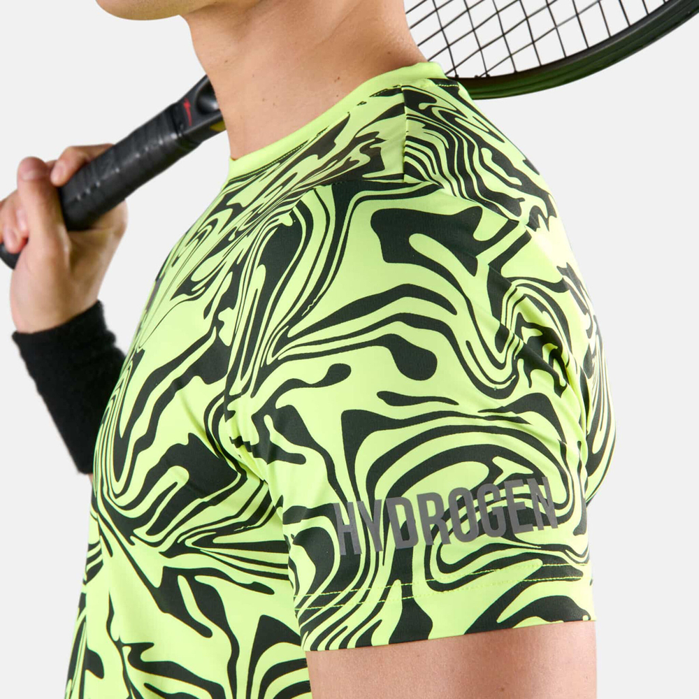 Мужское теннисное поло Hydrogen Tech Chrome T-Shirt Men - Yellow, Black