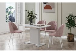 Стул на металлокаркасе Логан розовый / белый