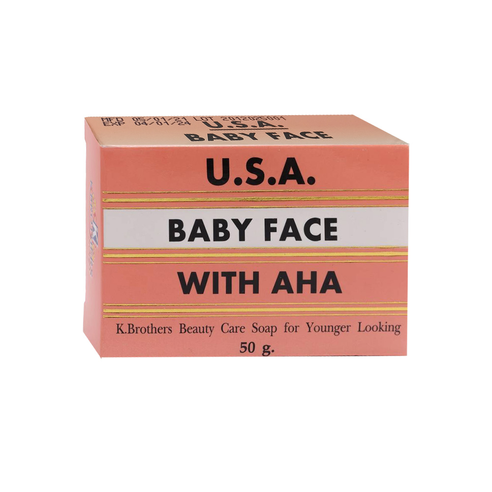 [K.BROTHERS] Мыло для лица Бэби Фэйс с AHA-кислотами, для возрождения и обновления кожи, от угрей и прыщей, 50 г