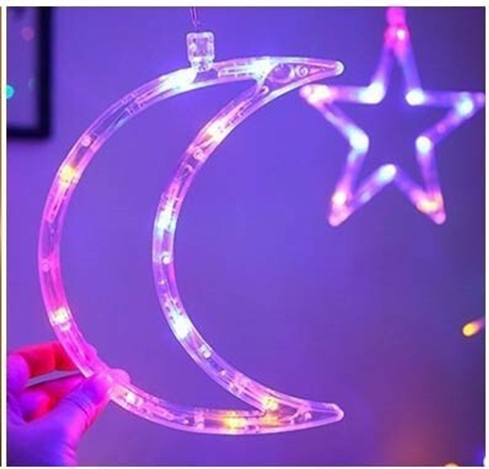 Гирлянда занавес Месяц и звезда 6х6