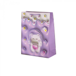 Пакет подарочный бумажный Alingar, (М) 18х23х10 см, вертикальный, "Милые мишки", мат. ламинация, тиснение голография, эфффект 3D, ассорти