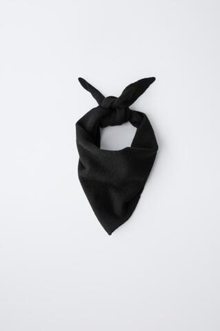 ZARA ВЯЗАНАЯ КОСЫНКА, ЧЕРНЫЙ