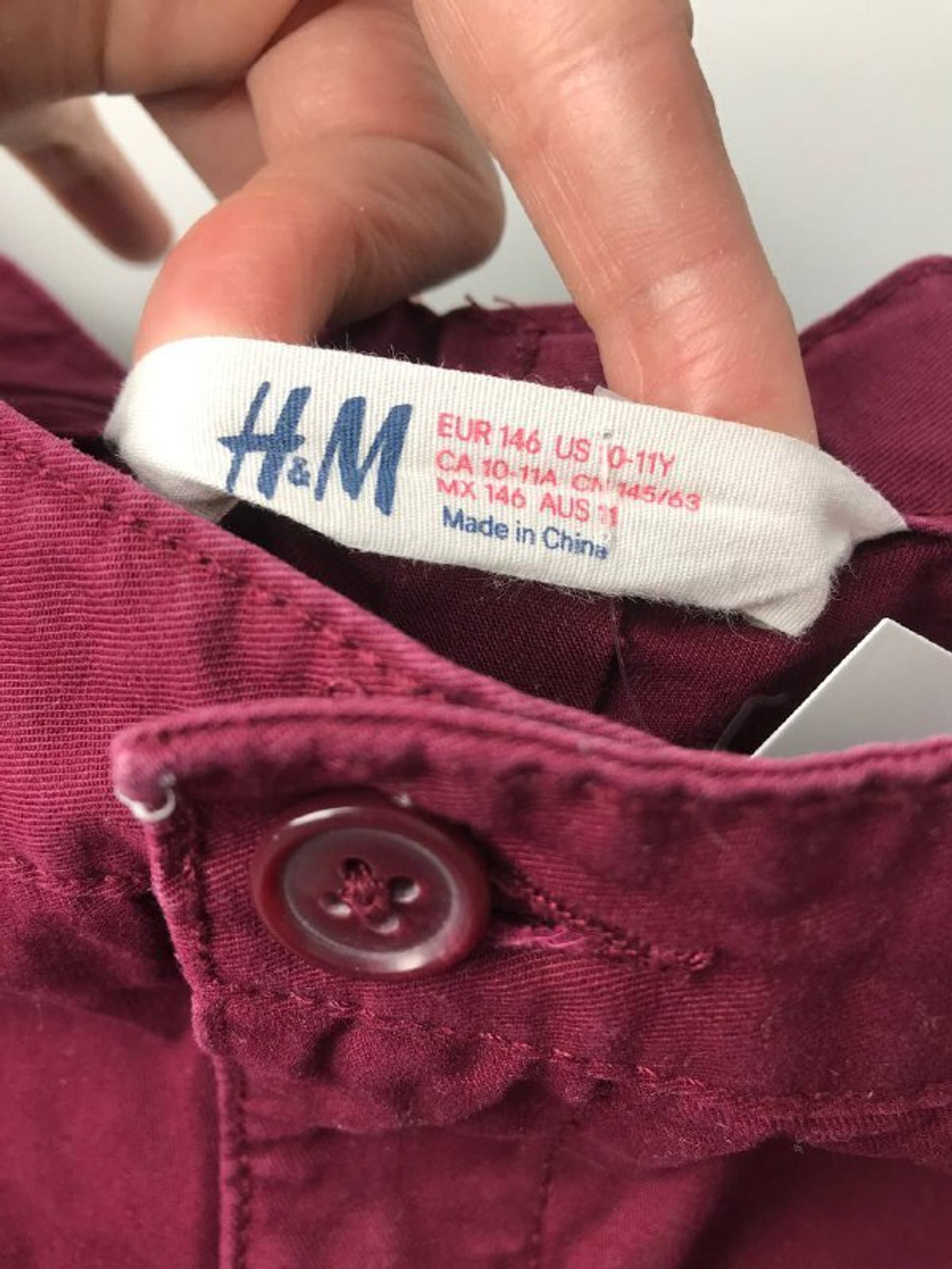 Шорты H&M малиновые на 10/11 лет