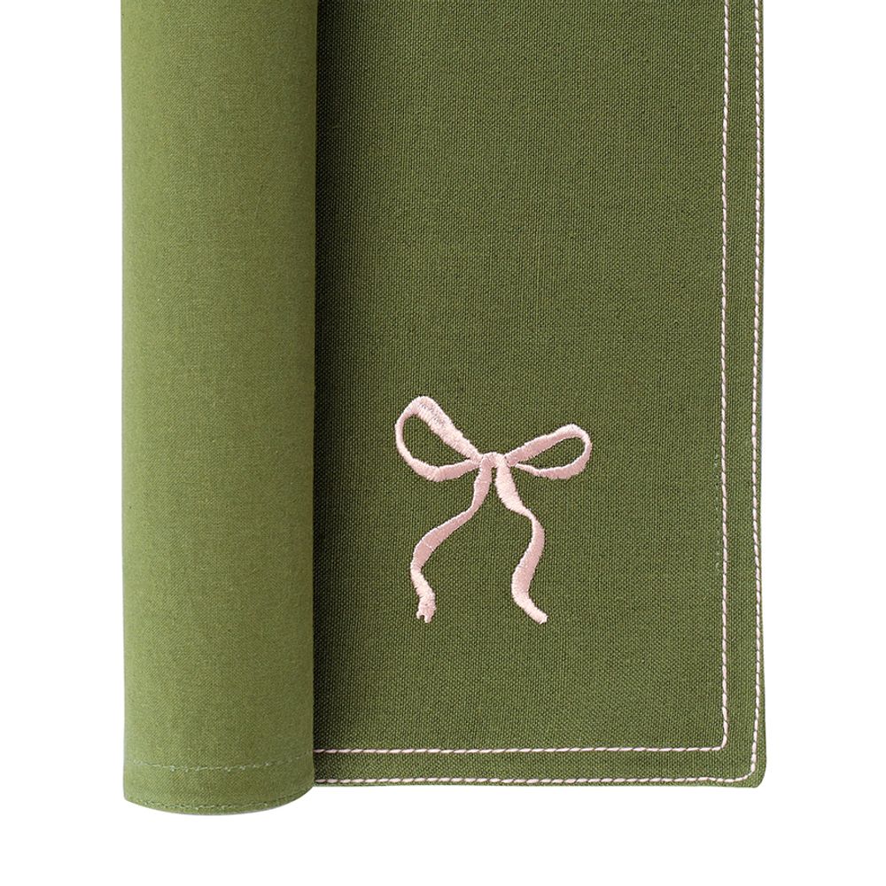 Салфетка под приборы Fancy Bows оливкового цвета из коллекции Essential, 35х45 см