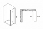 Душевая стенка Abber Schwarzer Diamant 100x195 S100 профиль Хром стекло прозрачное