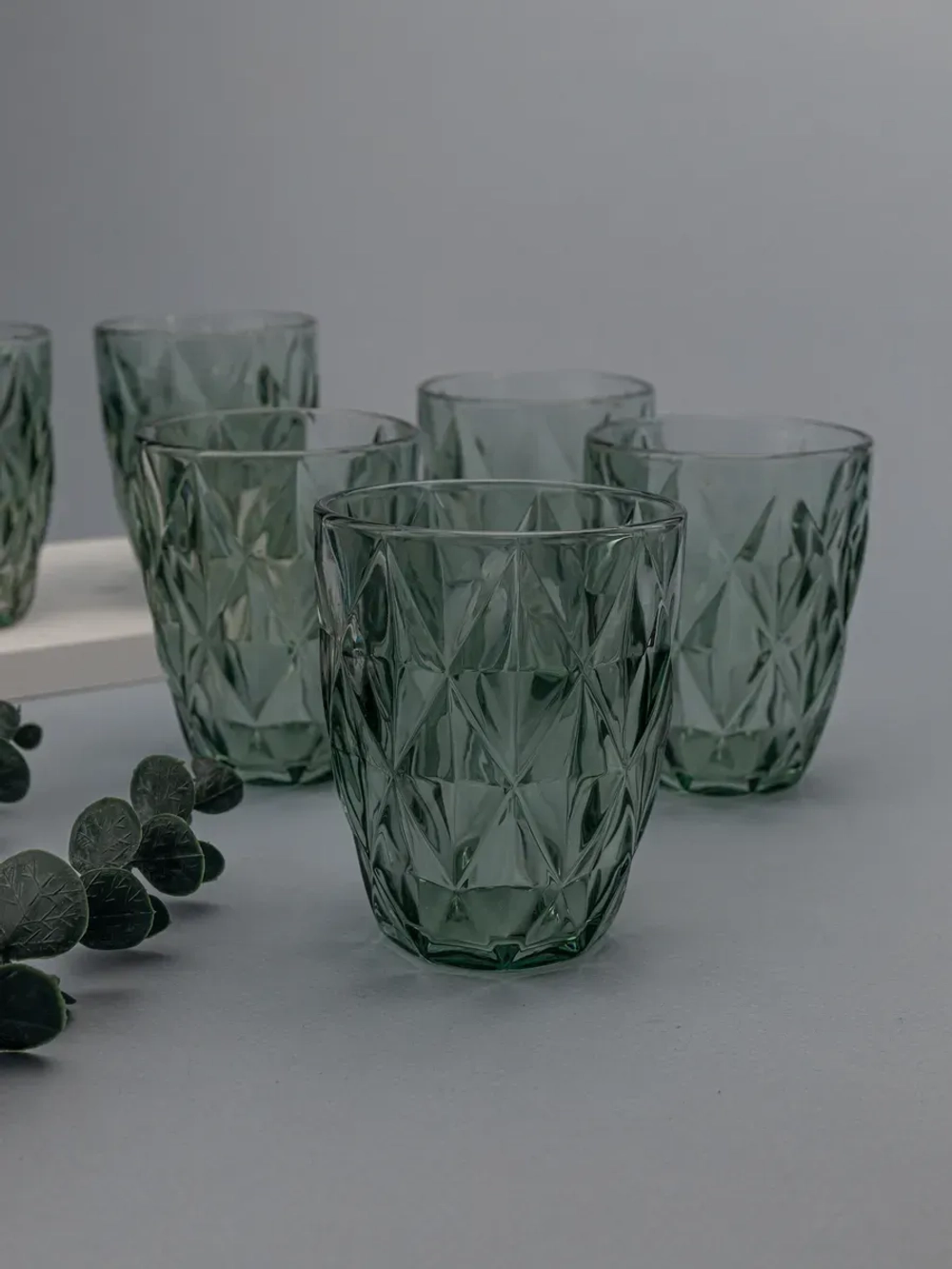 Набор стакан-тумблер для виски, 260 мл. 6 шт. Зеленые