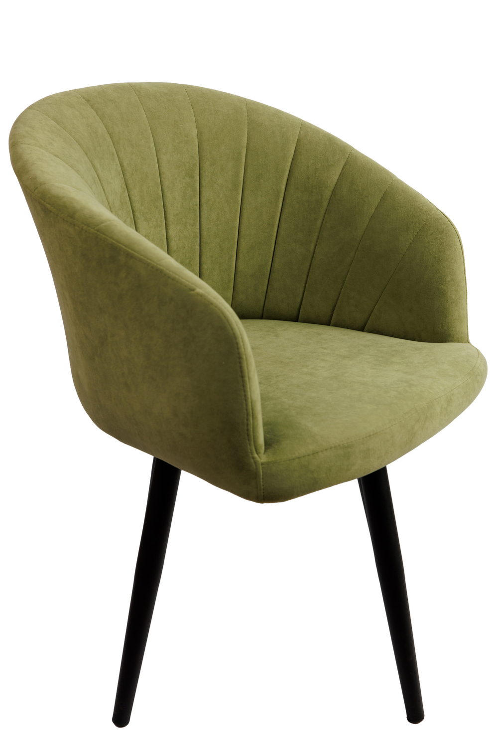 Стул Камин поворотный ЭМАЛЬ ЧЕРНЫЙ МУАР ткань зелёный велюр