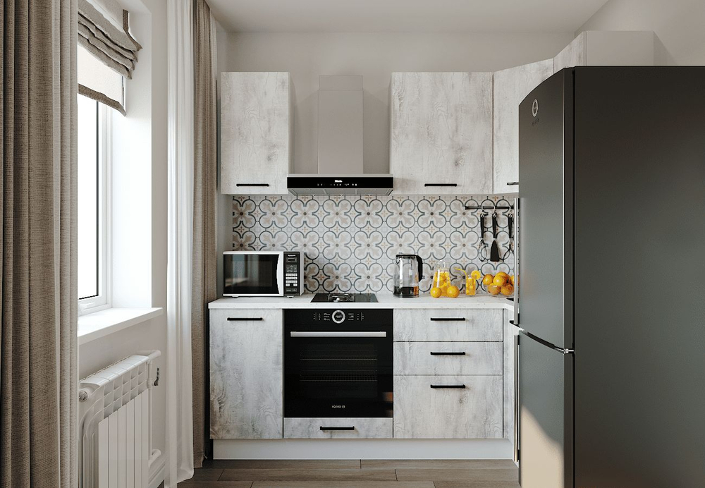 Кухонный гарнитур угловой Пайн 2200х1000 столешница 26 мм