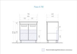 Тумба Vigo Plaza 700 (706х460х830 мм) с умывальником (tn.PLA.FOS.70.2D)