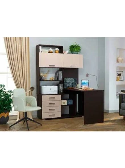 Стол компьютерный угловой с ящиками 138,4х57х187 см