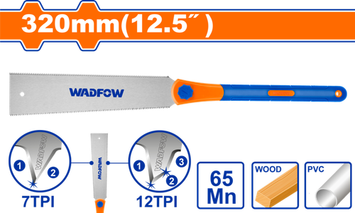 Ножовка с двойной кромкой 320 мм 7TPI+12TPI (6/24) WADFOW WHWD112