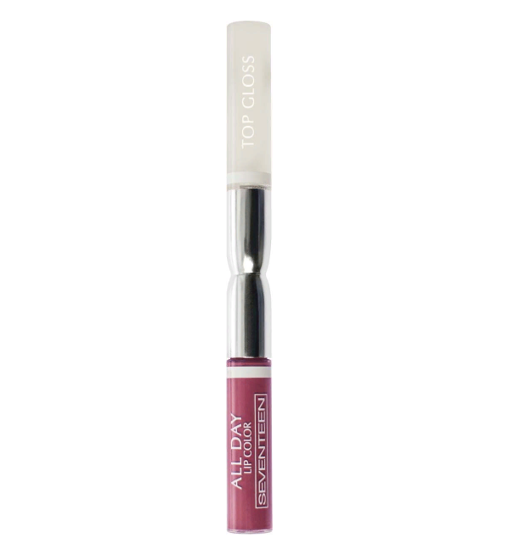 Seventeen Помада-блеск для губ All Day Lip Color&Top Gloss, жидкая, стойкая, тон №11, Пастельная слива, 7 мл