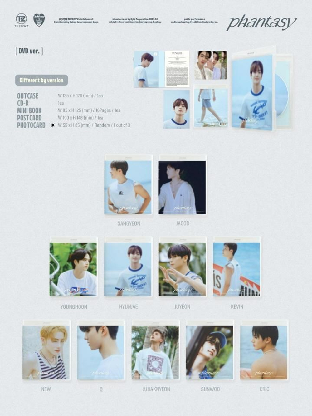 Альбом THE BOYZ - PHANTASY : PART.1 CHRISTMAS IN AUGUST 2nd Album DVD Version RANDOM Cover