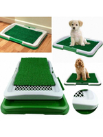 Туалет лоток для собак и кошек Puppy Potty Pad с ковриком зелёная травка, размер 47х36х6 см