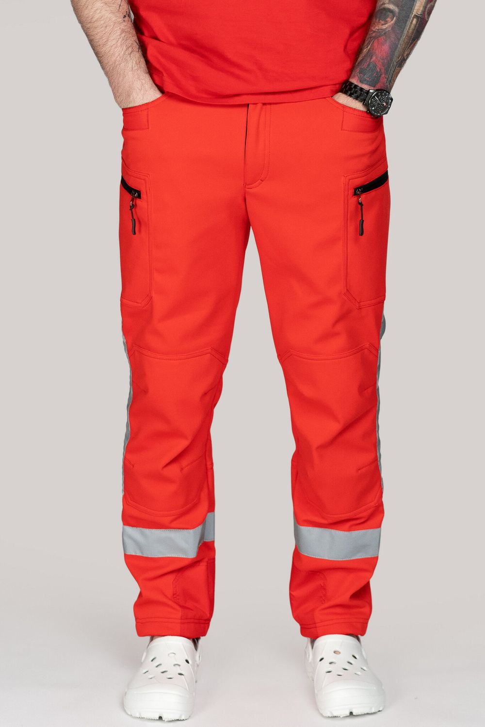 Брюки демисезонные мужская Скорая помощь MedicLine SOFTSHELL красные