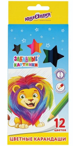 Карандаши 12цв. "Забавные картинки" мягк., заточен. (Юнландия)