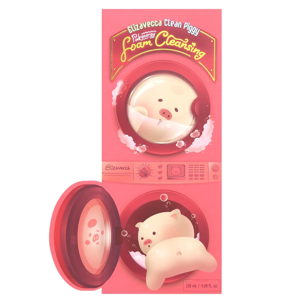Elizavecca, Очищающая энергетическая пенка Clean Piggy Pink, 120 мл (4,06 жидк. унц.)