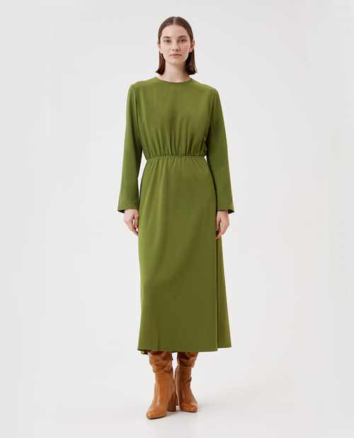 Платье-миди с поясом на резинке